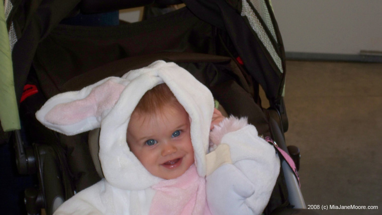 Mia Moore Bunny Costume on Halloween 2008